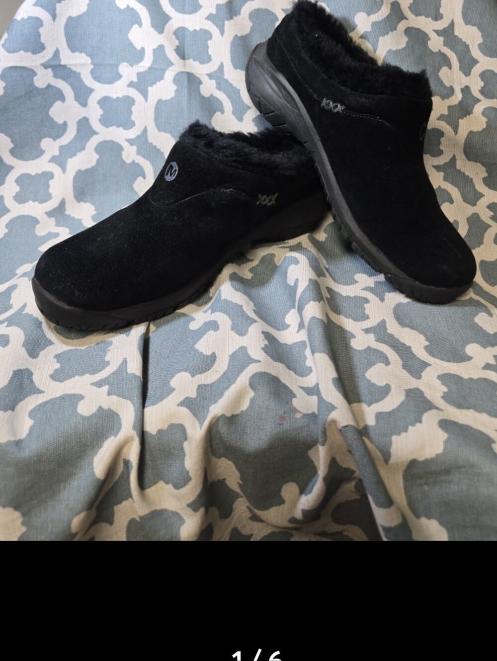 Merrell Encore Ice Shoes Womens 8 Clog Fur Lined Closed Toe Casual Comfort Black